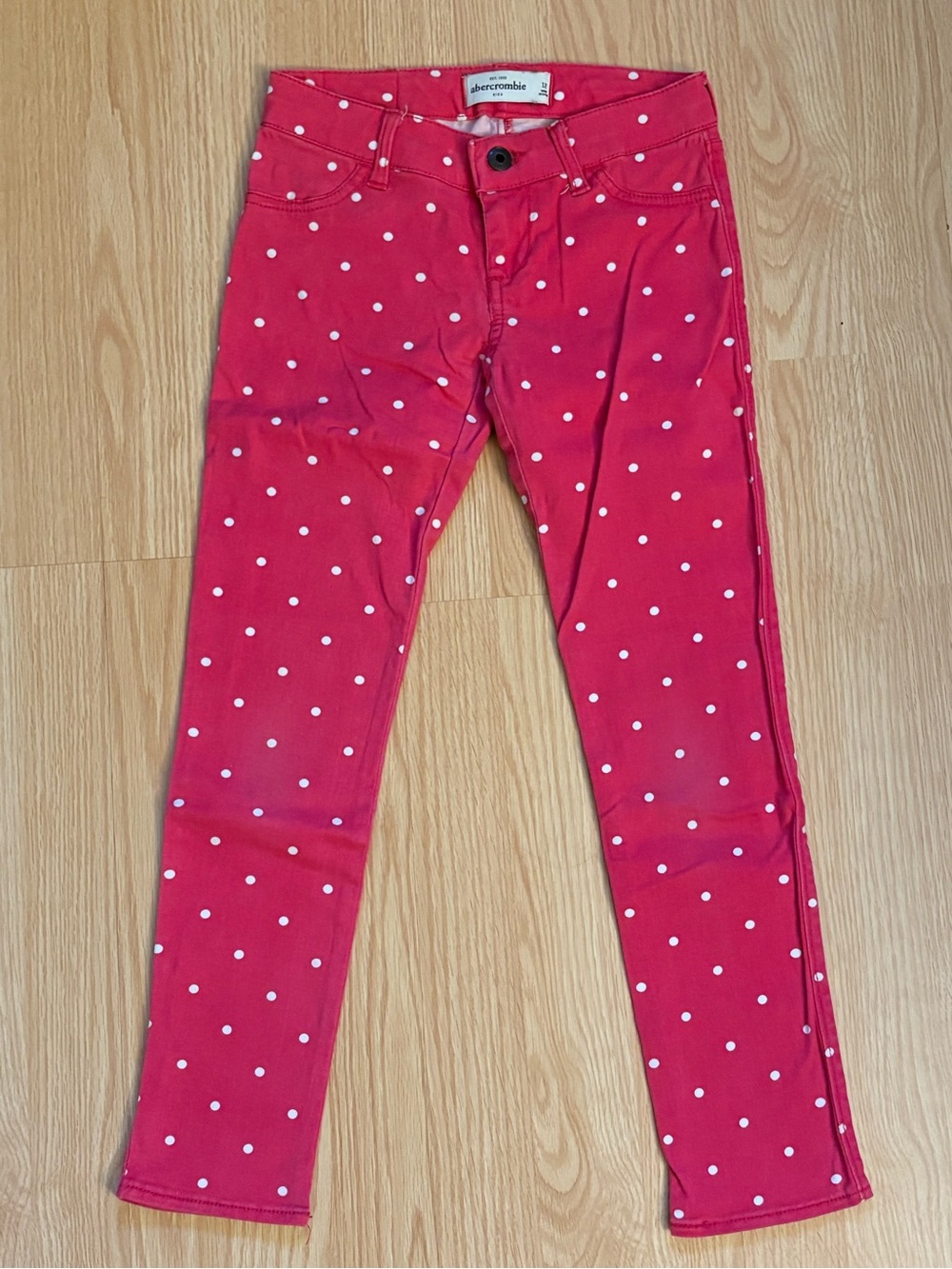 abercrombie kids Pink Polka Dot Skinny Jeans